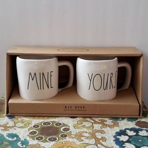 RAE DUNN MINE & YOURS MUG SET